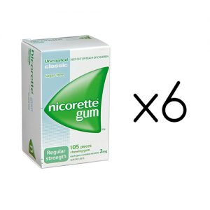 Nicorette Nicotine Gum 2mg Classic Original 6 Boxes